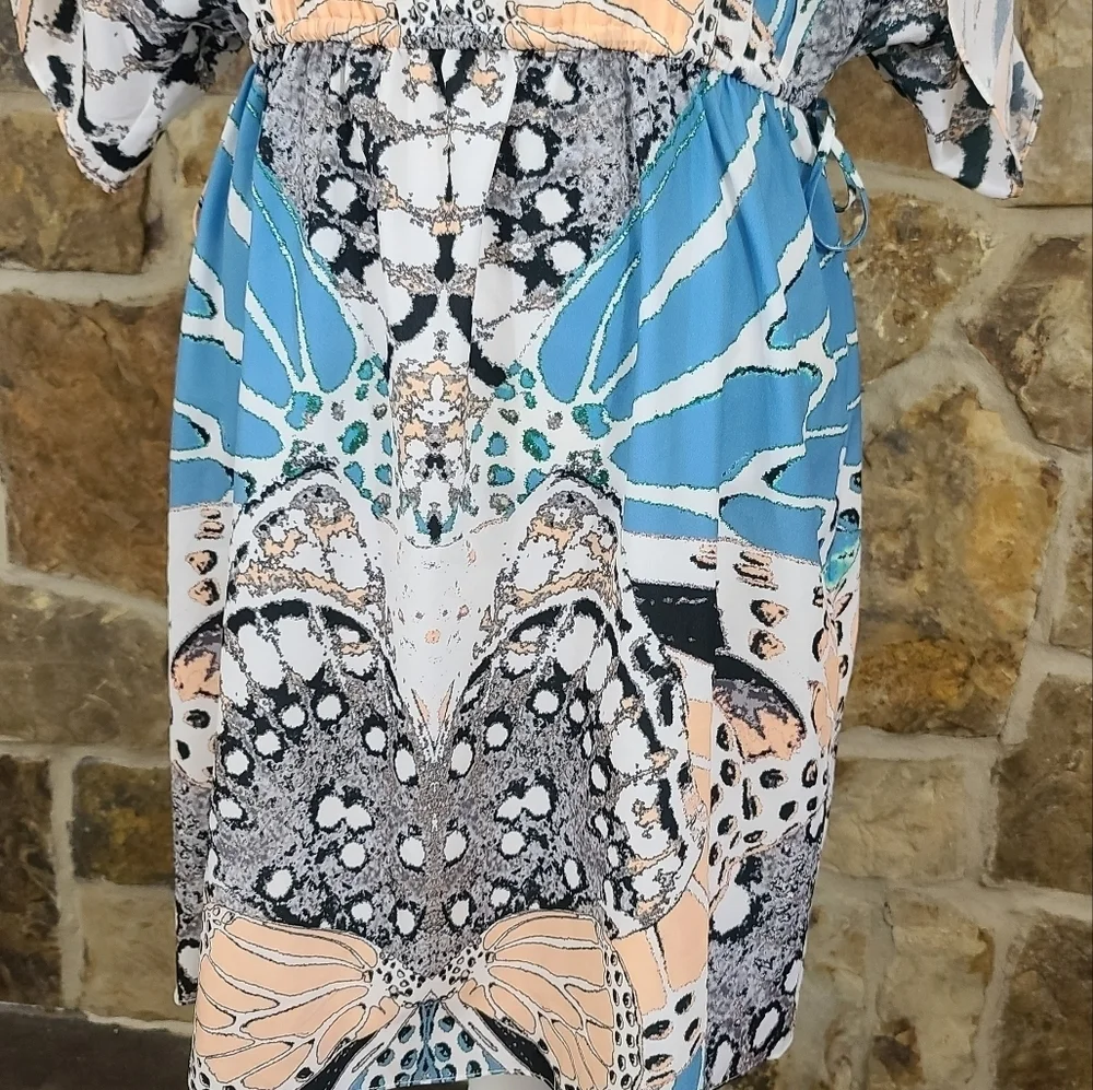 Hale Bob M MEDIUM Moth Butterfly Print Dress - Picture 5 of 11